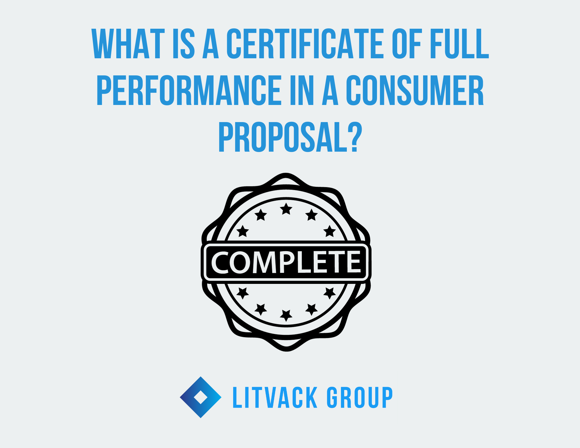 What is a Certificate of Full Performance in a Consumer Proposal?
